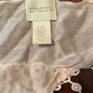 Chico's Soft Beige Lace 11“ x 71“ ladies Scarf